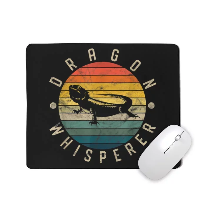 Bearded Dragon Whisperer Vintage Sunset Lizard Reptile Mousepad