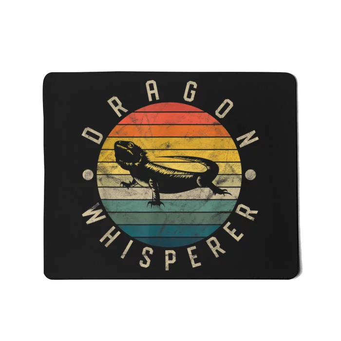 Bearded Dragon Whisperer Vintage Sunset Lizard Reptile Mousepad