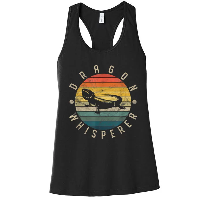 Bearded Dragon Whisperer Vintage Sunset Lizard Reptile Women's Racerback Tank