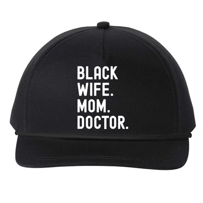 Black Doctor Wife Mom African American Physician Gift Snapback Five-Panel Rope Hat