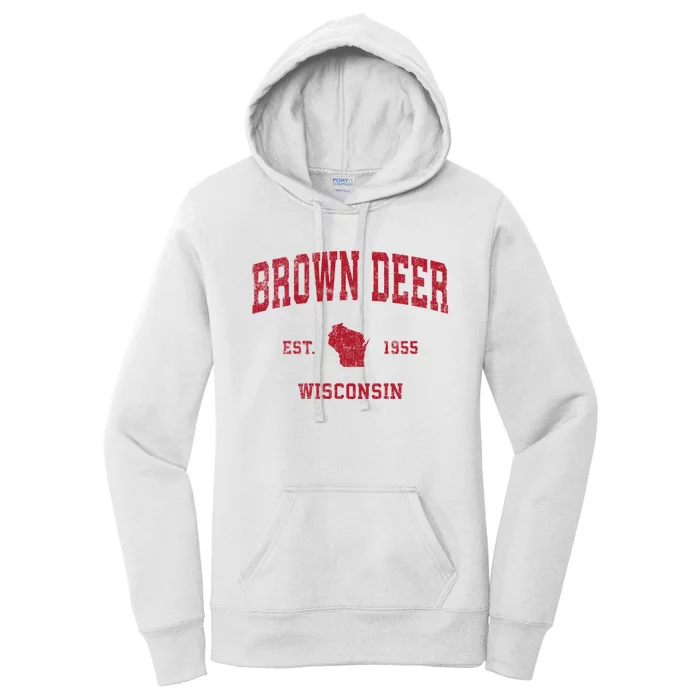 Brown Deer Wisconsin Wi Vintage Sports Women's Pullover Hoodie