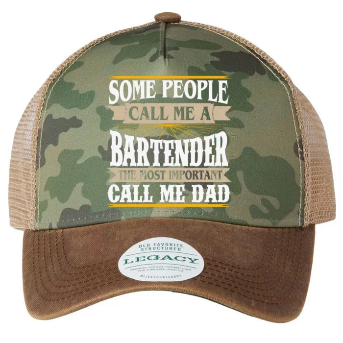 Bartending Dad Waiter Gift Some People Call Me A Bartender Gift Legacy Tie Dye Trucker Hat