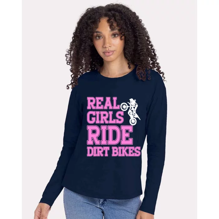 Braap Design Wo Motorcycle Motocross Girl Dirt Bike Womens Cotton Relaxed Long Sleeve T-Shirt