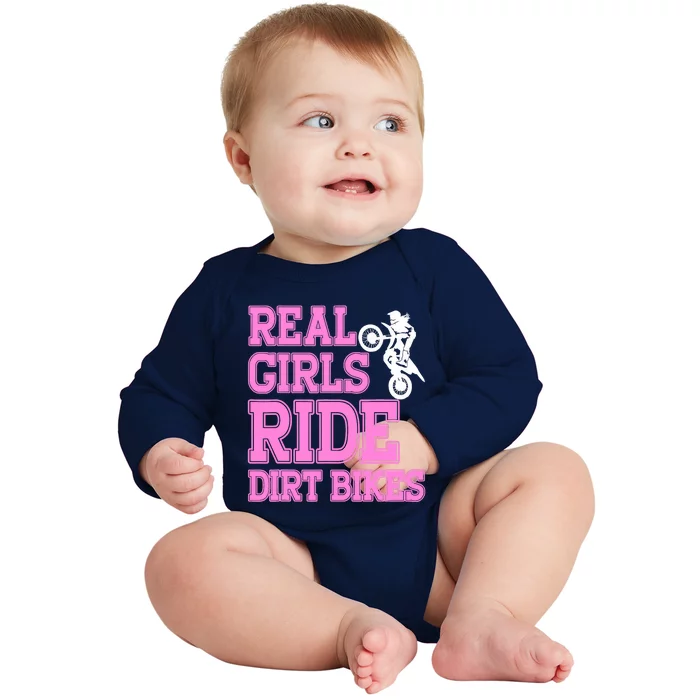 Braap Design Wo Motorcycle Motocross Girl Dirt Bike Baby Long Sleeve Bodysuit