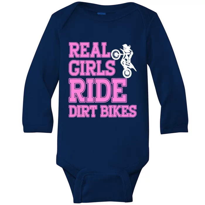 Braap Design Wo Motorcycle Motocross Girl Dirt Bike Baby Long Sleeve Bodysuit