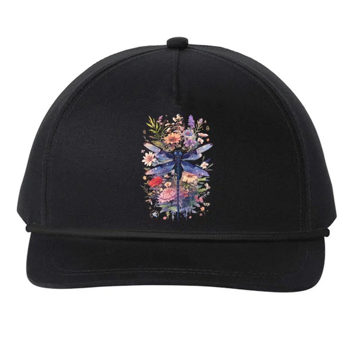 Beautiful Dragonfly Watercolor Art Insect Lover Earth Day Snapback Five-Panel Rope Hat