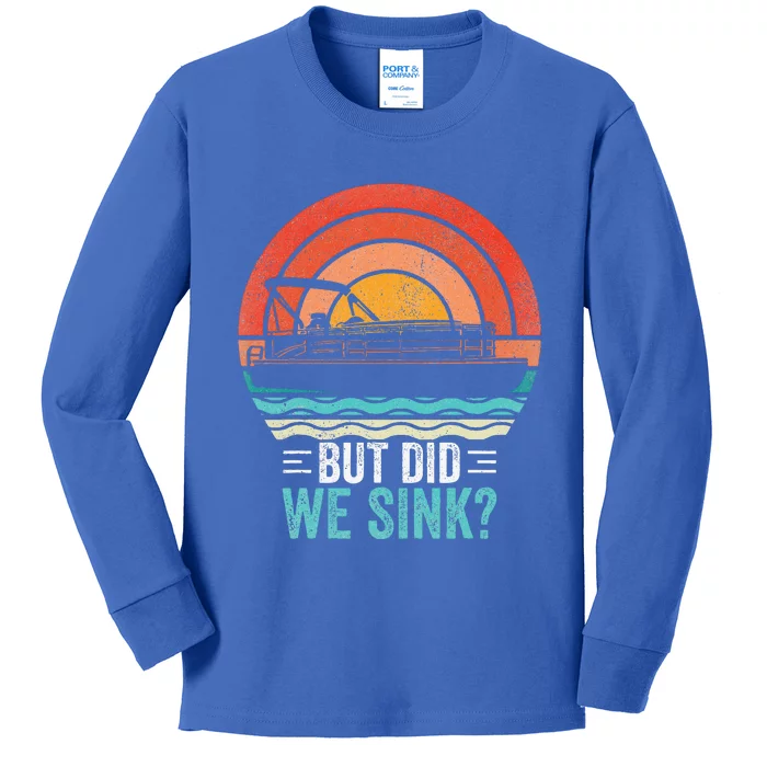 But Did We Sink Pontoon Funny Captain Boating Kids Long Sleeve Shirt