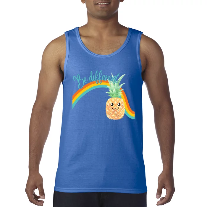 Be Different With Pineapple And Rainbow For Pride Month Great Gift Tank Top