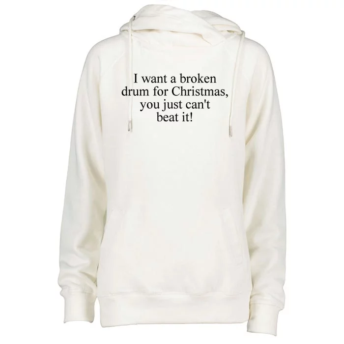 Broken Drum Xmas Dad Jokes Funny Dad Christmas Womens Funnel Neck Pullover Hood