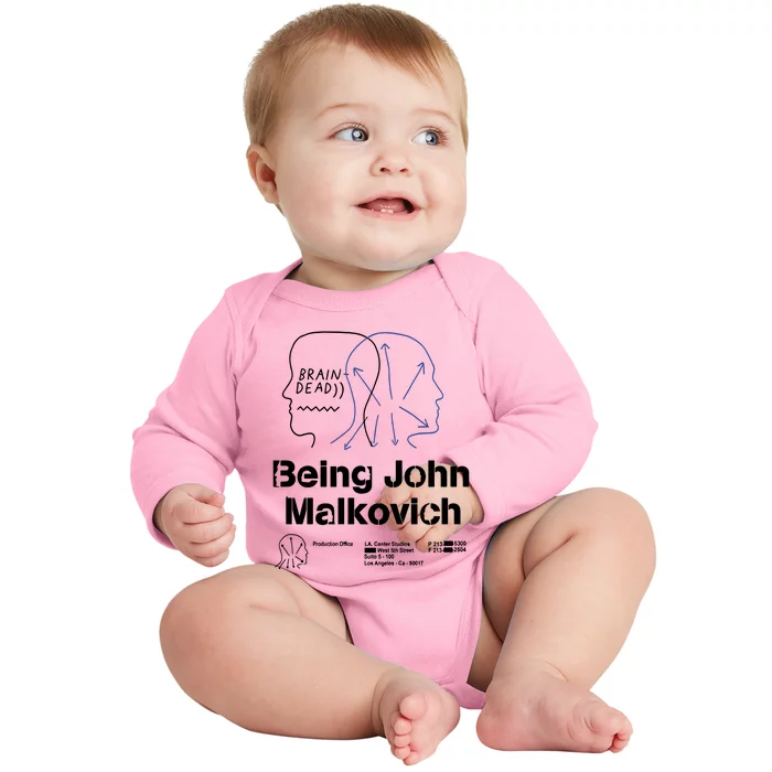 Brain Dead X Being John Malkovich Business Card White Baby Long Sleeve Bodysuit