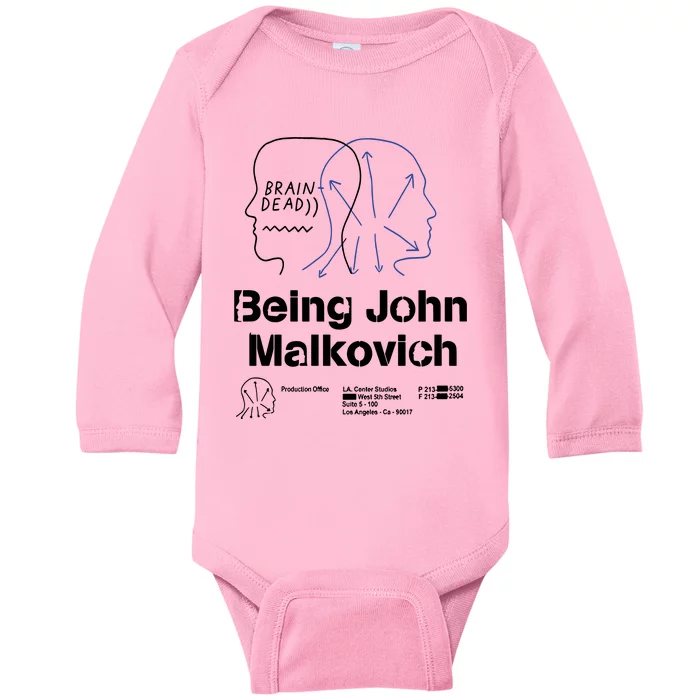 Brain Dead X Being John Malkovich Business Card White Baby Long Sleeve Bodysuit