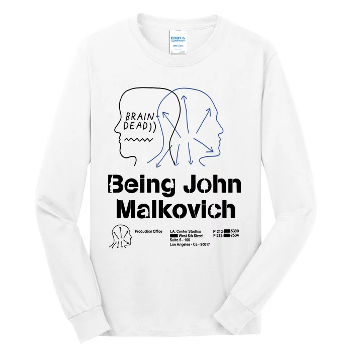 Brain Dead X Being John Malkovich Business Card White Tall Long Sleeve T-Shirt