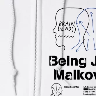 Brain Dead X Being John Malkovich Business Card White Full Zip Hoodie