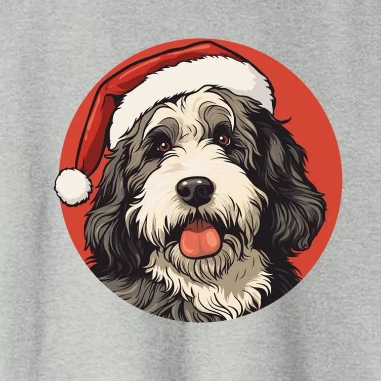 Bernedoodle Dog Xmas Doodle Dood Cute Christmas Bernedoodle Gift Women's Crop Top Tee