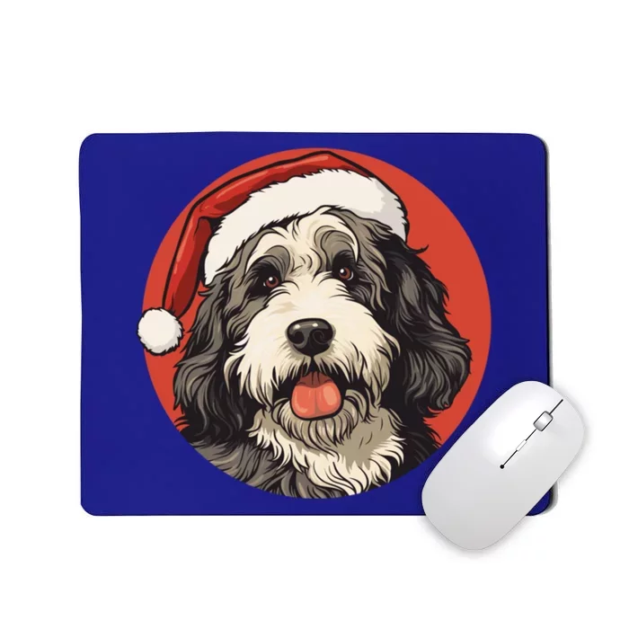 Bernedoodle Dog Xmas Doodle Dood Cute Christmas Bernedoodle Gift Mousepad