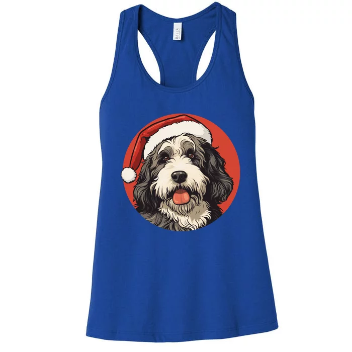 Bernedoodle Dog Xmas Doodle Dood Cute Christmas Bernedoodle Gift Women's Racerback Tank