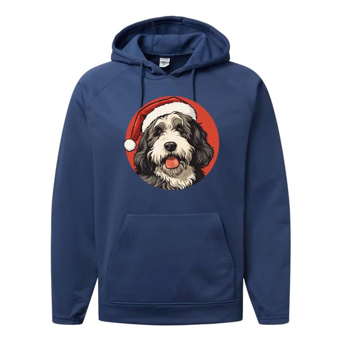 Bernedoodle Dog Xmas Doodle Dood Cute Christmas Bernedoodle Gift Performance Fleece Hoodie