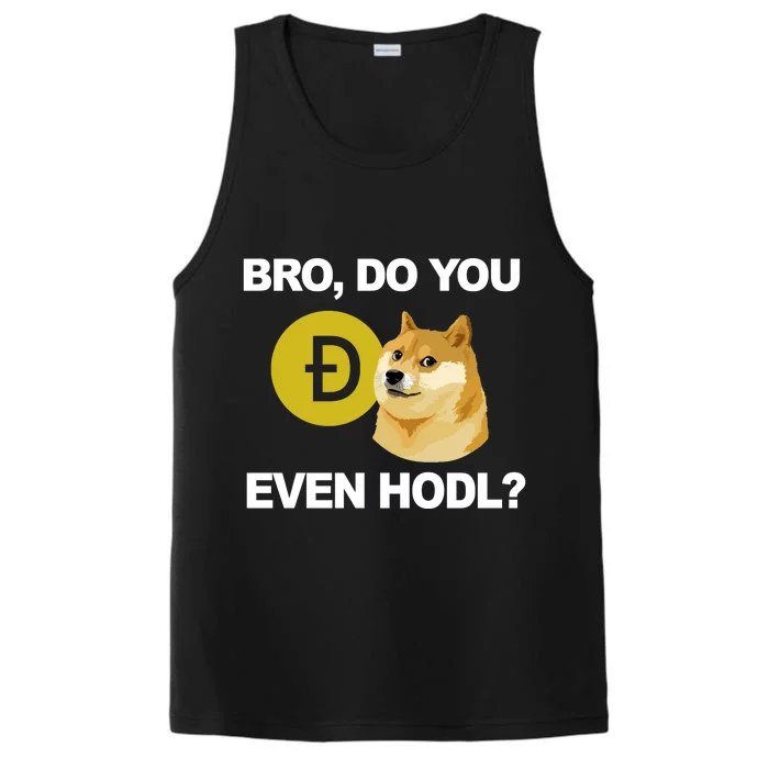 Bro Do You Even Hodl Funny Doge Coin Crypto Performance Tank