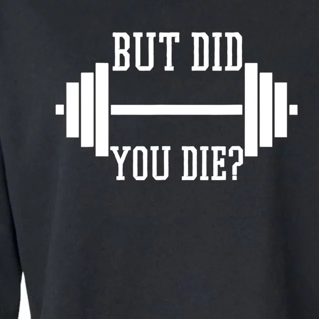 BUT DID YOU DIE? Funny Gym Weight Lifting Fitness Gift Cropped Pullover Crew