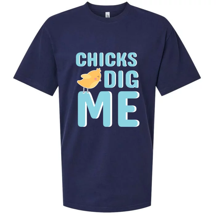 Chicks Dig Me Happy Easter Day funny easter for kids Boys Girls Sueded Cloud Jersey T-Shirt