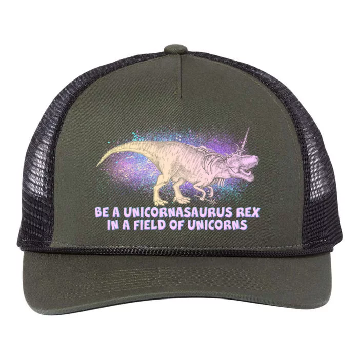 Be A Unicornasaurus Rex Retro Rope Trucker Hat Cap