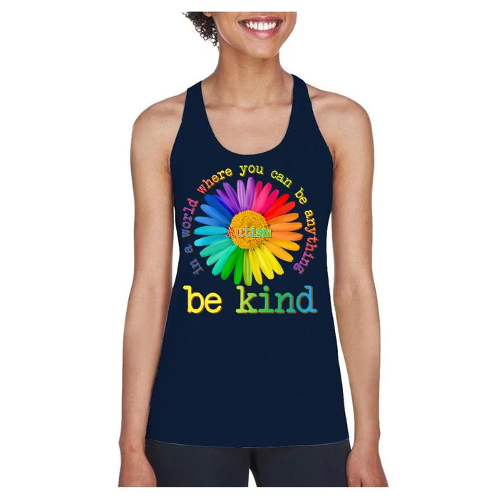 Be Anything Be Kind Autism Awareness Women's Racerback Tank