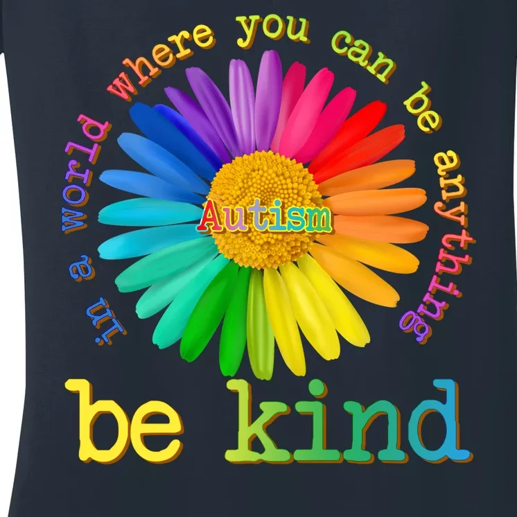 Be Anything Be Kind Autism Awareness Women's V-Neck T-Shirt