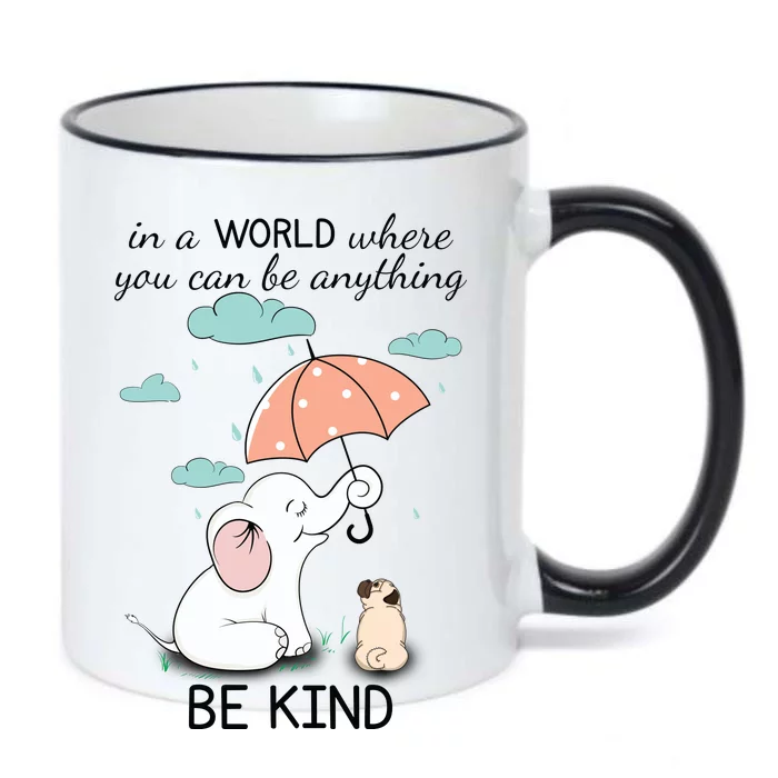 Be Anything Elephant Dog Umbrella Black Color Changing Mug