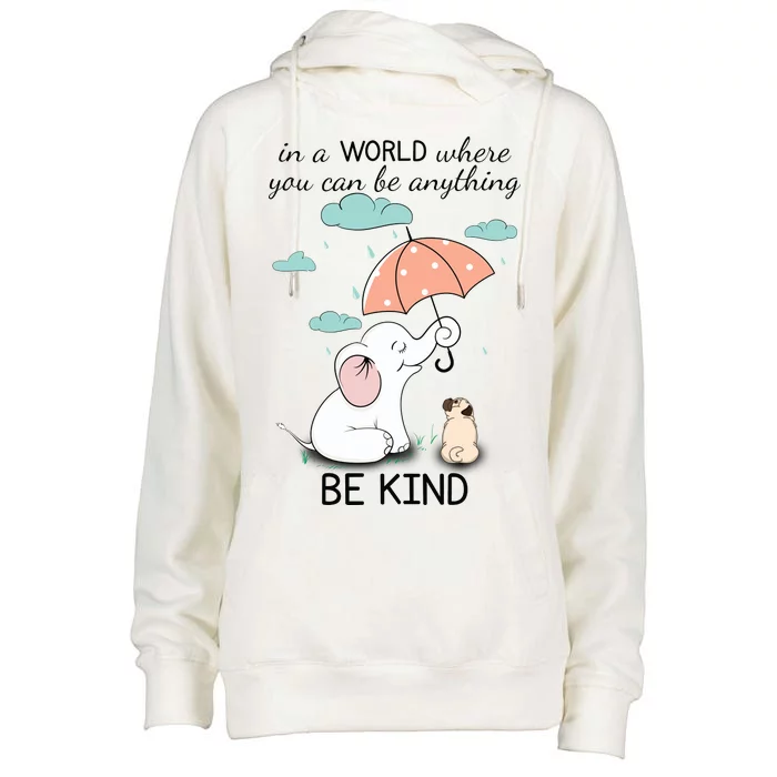 Be Anything Elephant Dog Umbrella Womens Funnel Neck Pullover Hood