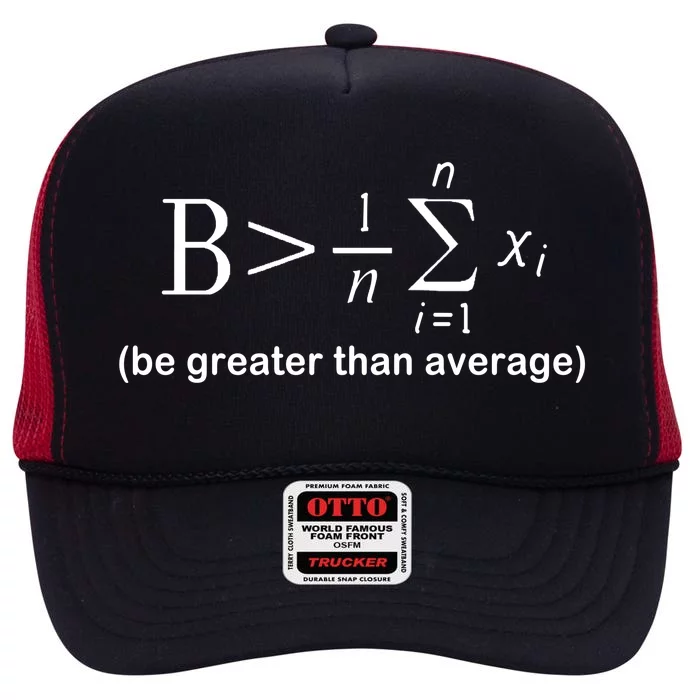 Be Greater Equation Math High Crown Mesh Trucker Hat