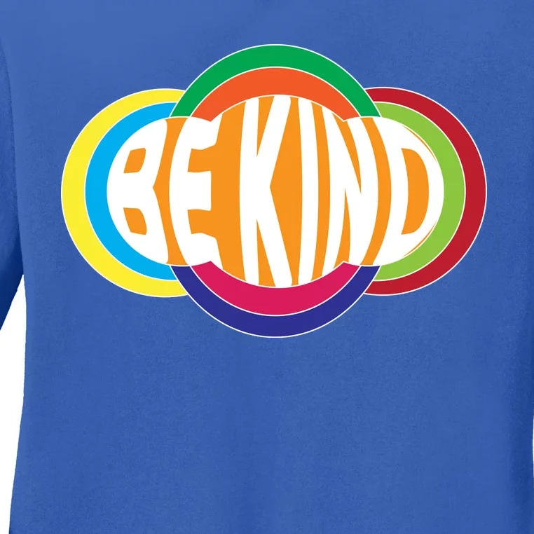 Be Kind 70's Retro Logo Tribute Ladies Long Sleeve Shirt