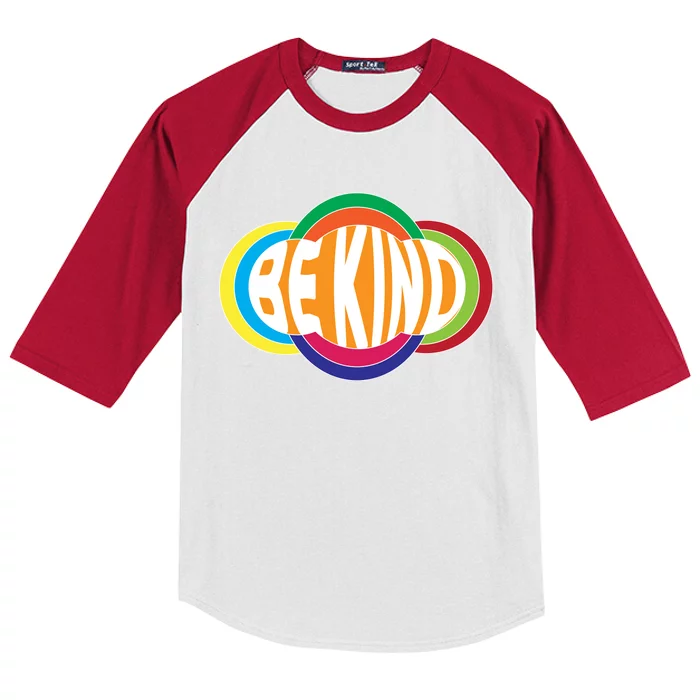 Be Kind 70's Retro Logo Tribute Kids Colorblock Raglan Jersey