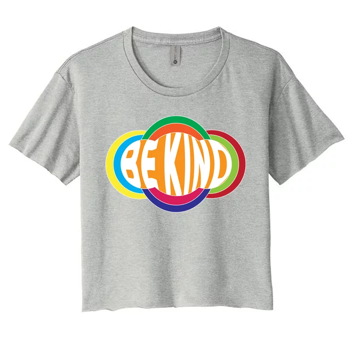 Be Kind 70's Retro Logo Tribute Women's Crop Top Tee