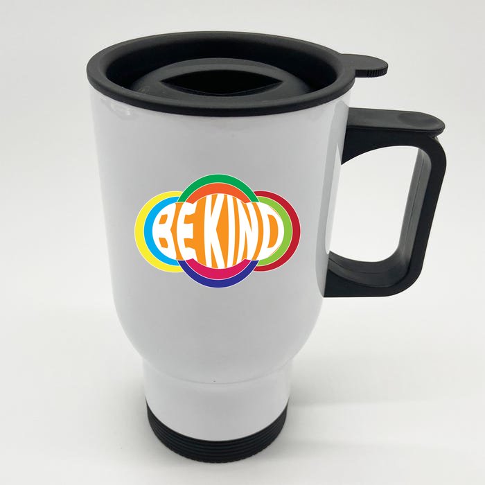 Be Kind 70's Retro Logo Tribute Front & Back Stainless Steel Travel Mug