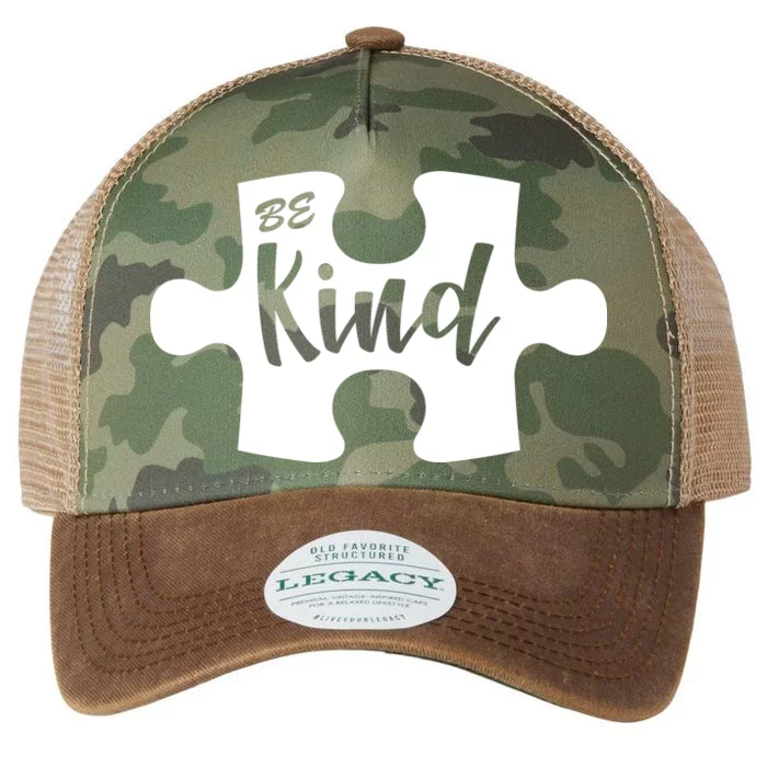 Be Kind Autism Awareness Puzzle Legacy Tie Dye Trucker Hat