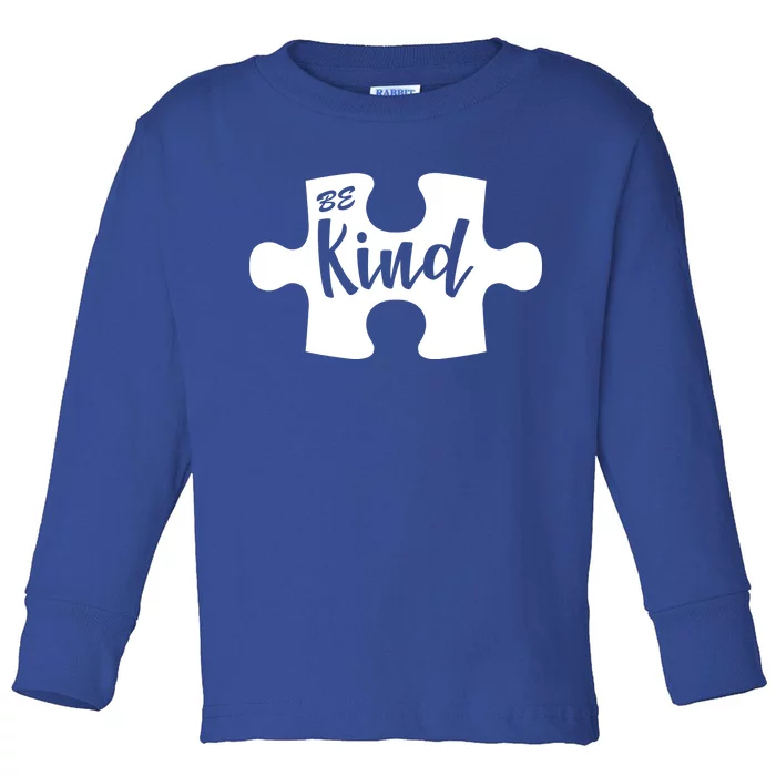 Be Kind Autism Awareness Puzzle Toddler Long Sleeve Shirt