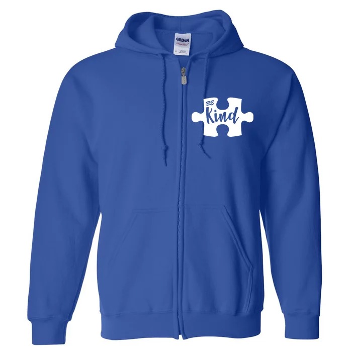 Be Kind Autism Awareness Puzzle Full Zip Hoodie