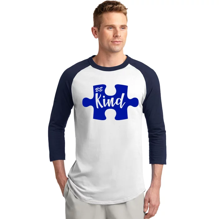 Be Kind Autism Awareness Puzzle Baseball Sleeve Shirt