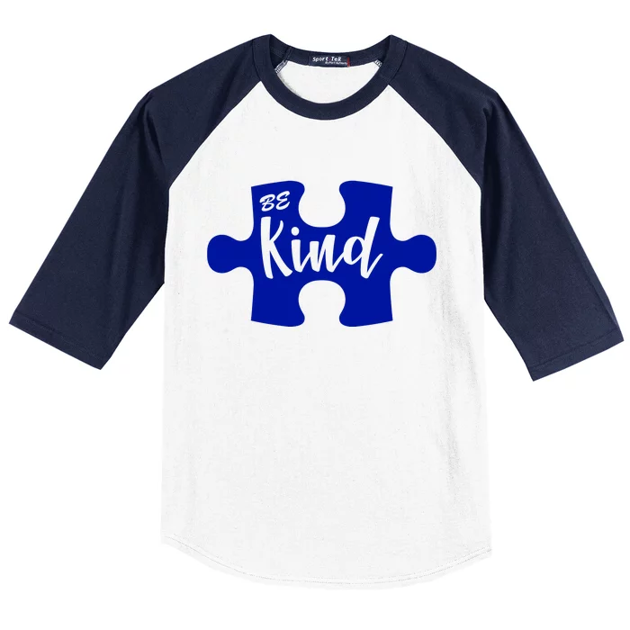 Be Kind Autism Awareness Puzzle Baseball Sleeve Shirt