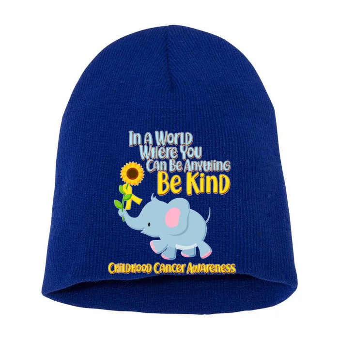 Be Kind Childhood Cancer Awareness Short Acrylic Beanie