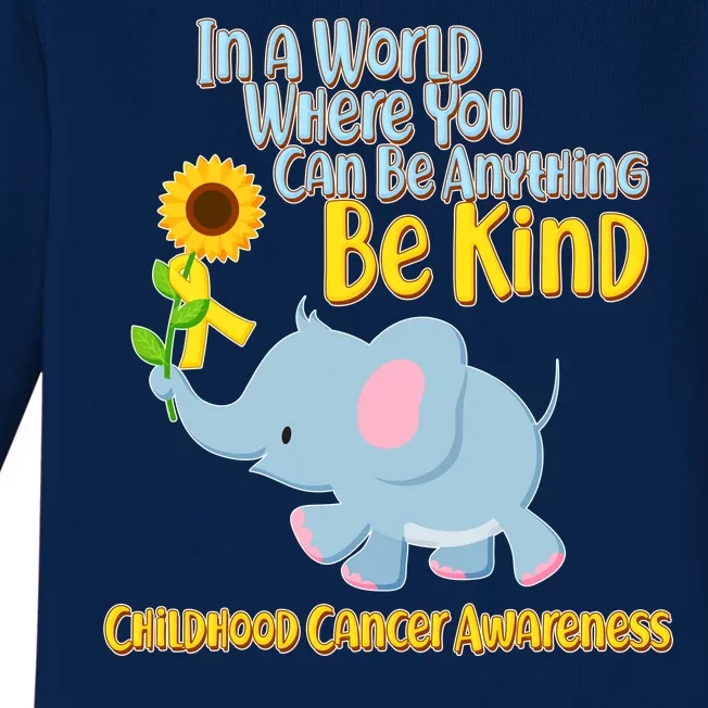 Be Kind Childhood Cancer Awareness Baby Long Sleeve Bodysuit