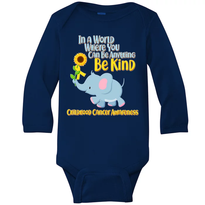 Be Kind Childhood Cancer Awareness Baby Long Sleeve Bodysuit