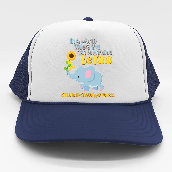 Be Kind Childhood Cancer Awareness Trucker Hat