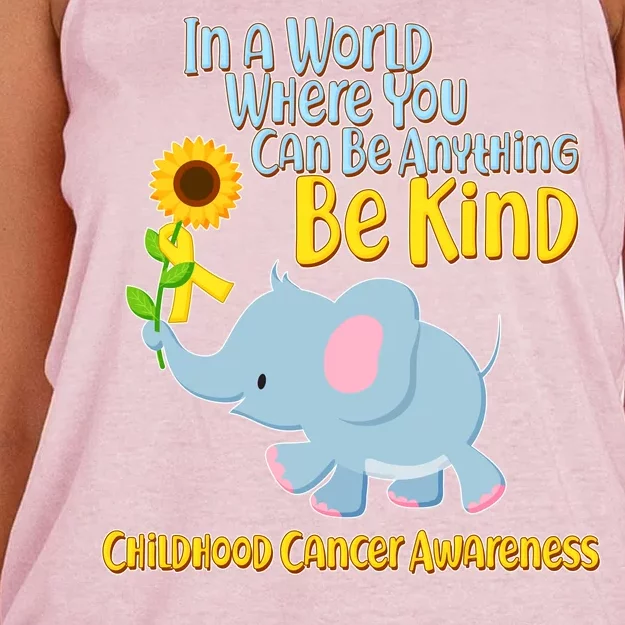 Be Kind Childhood Cancer Awareness Women's Knotted Racerback Tank