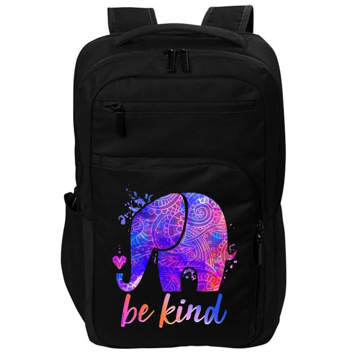 Be Kind Colorful Painted Elephant Impact Tech Backpack