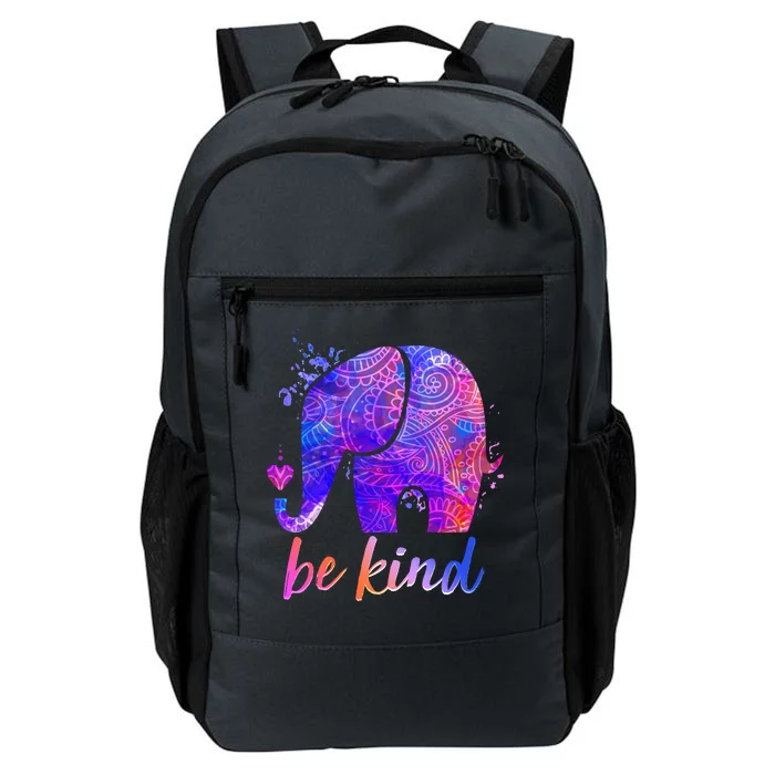 Be Kind Colorful Painted Elephant Daily Commute Backpack