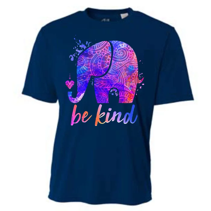 Be Kind Colorful Painted Elephant Cooling Performance Crew T-Shirt