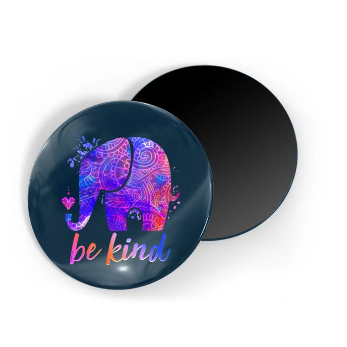 Be Kind Colorful Painted Elephant Magnet