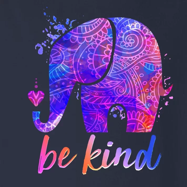 Be Kind Colorful Painted Elephant Toddler Long Sleeve Shirt