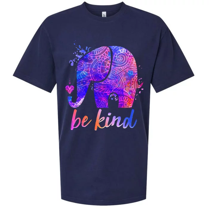 Be Kind Colorful Painted Elephant Sueded Cloud Jersey T-Shirt